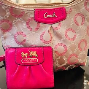 Coach Pink and Beige Women's Bag Set